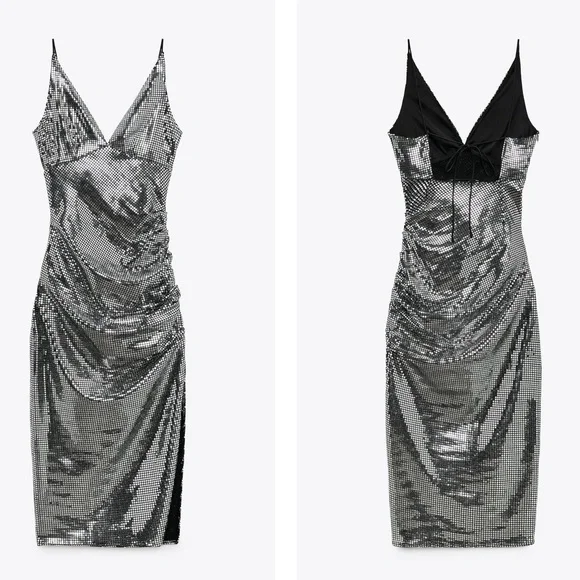 knee length dresses for ladies Zara Sa Shimmer Dress, Blue  Charcoal Threads